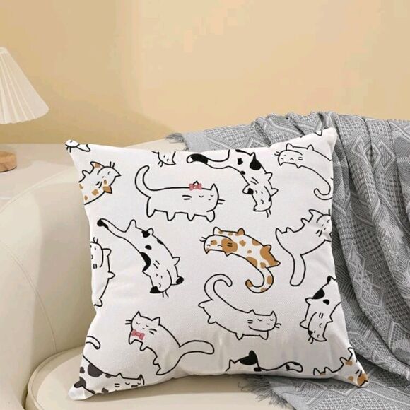 Cats Pattern Design Zippered Pillowcase for Accent Pillow 17" - Picture 2 of 4